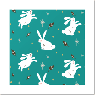 rabbit pattern Posters and Art